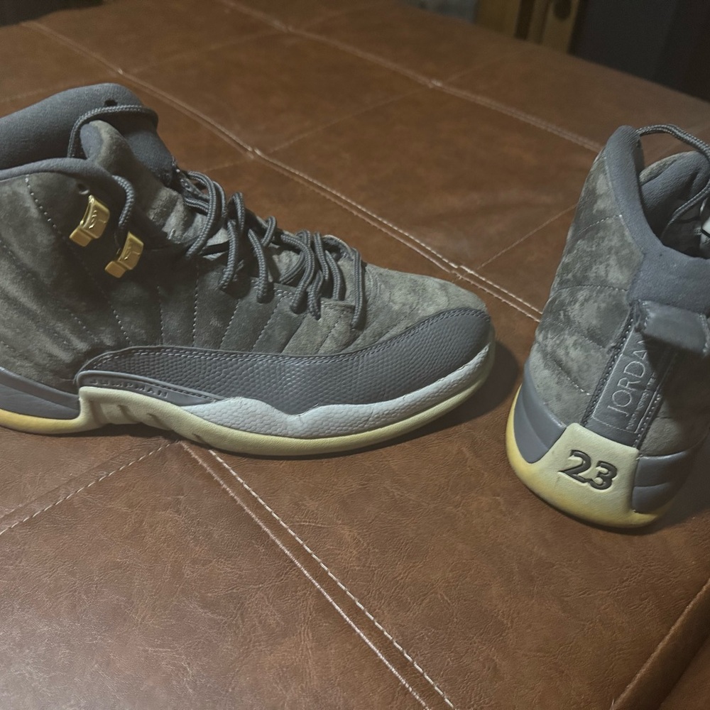 Nike Air Jordan 12 retro grey and gold accents